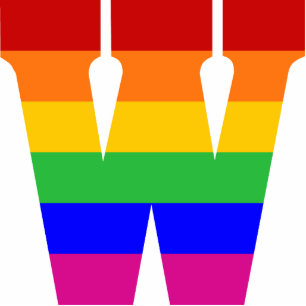 Rainbow Letter W Photo Sculpture Decoration
