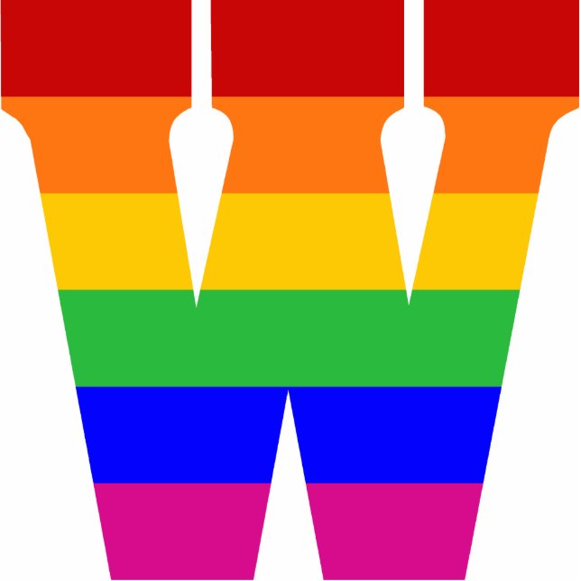 Rainbow Letter W Photo Sculpture Decoration (Front)