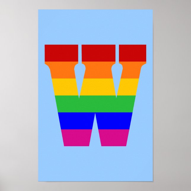 Rainbow Letter W Poster (Front)