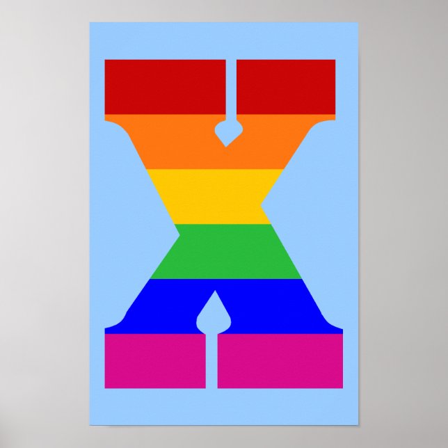 Rainbow Letter X Poster (Front)