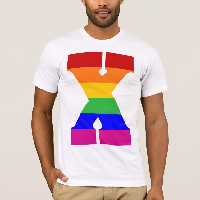 Rainbow Letter X T-Shirt (Front)