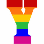 Rainbow Letter Y Photo Sculpture Decoration<br><div class="desc">A simple letter of the alphabet in rainbow stripes. A perfect gift for anyone with the initial Y</div>