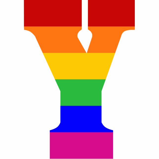 Rainbow Letter Y Photo Sculpture Decoration (Front)