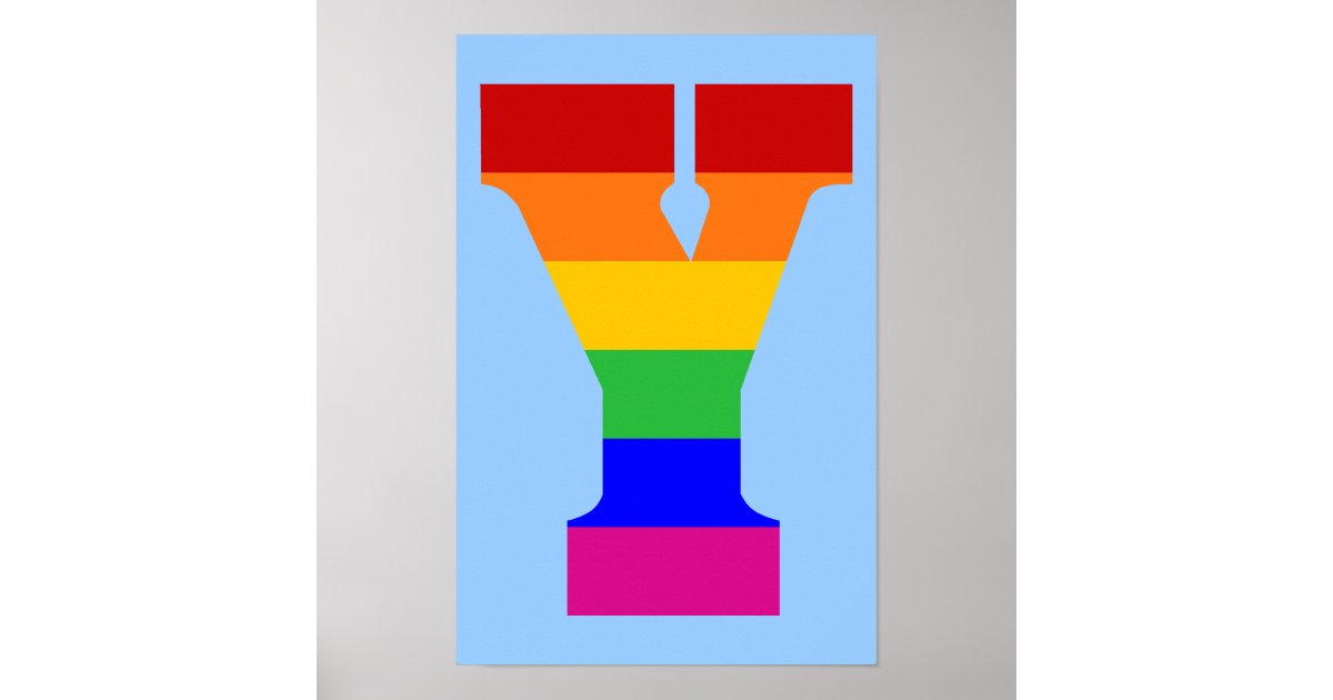 Rainbow Letter Y Poster | Zazzle