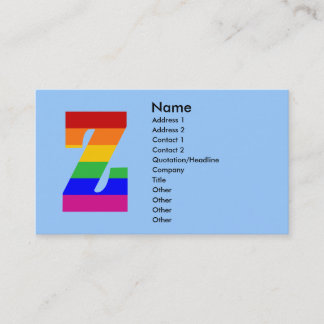 Rainbow Letter Z Business Card