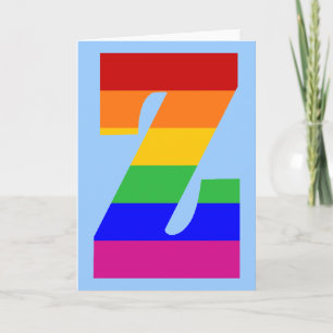 Rainbow Letter Z Note Card