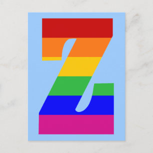 Rainbow Letter Z Postcard