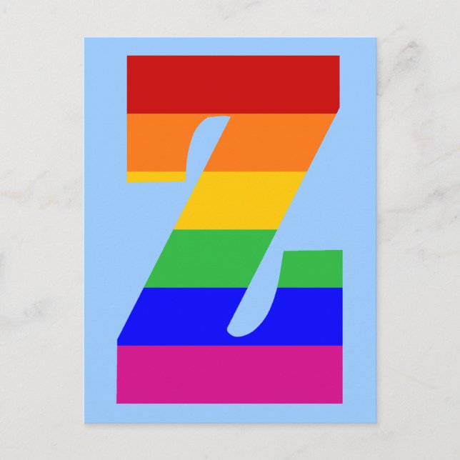 Rainbow Letter Z Postcard (Front)