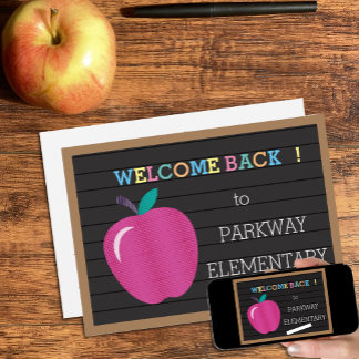 Rainbow Letters Apple Back 2 School Digital Invite