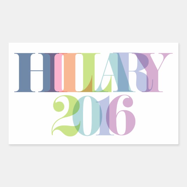 Rainbow Letters - Hillary 2016 Rectangular Sticker (Front)