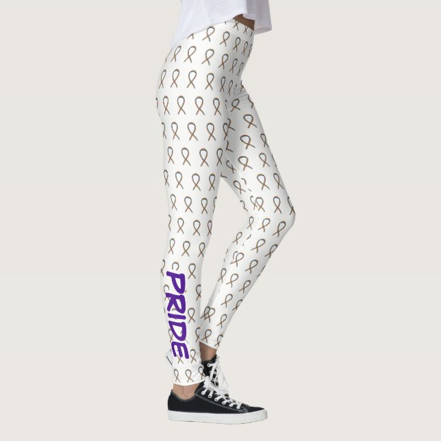 Rainbow LGBT Awareness Ribbon Custom Leggings (Right)