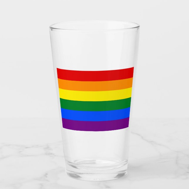 Rainbow (LGBT) Flag Glass (Front)