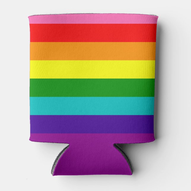 Rainbow LGBT gay flag  Can Cooler (Front)
