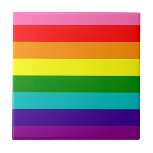 Rainbow LGBT gay flag Ceramic Tile (Front)