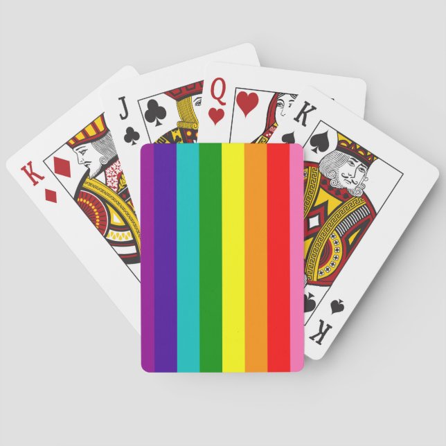 Rainbow LGBT gay flag Classic Playing Cards (Back)