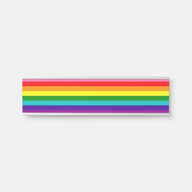 Rainbow LGBT gay flag Name Plate (Front)
