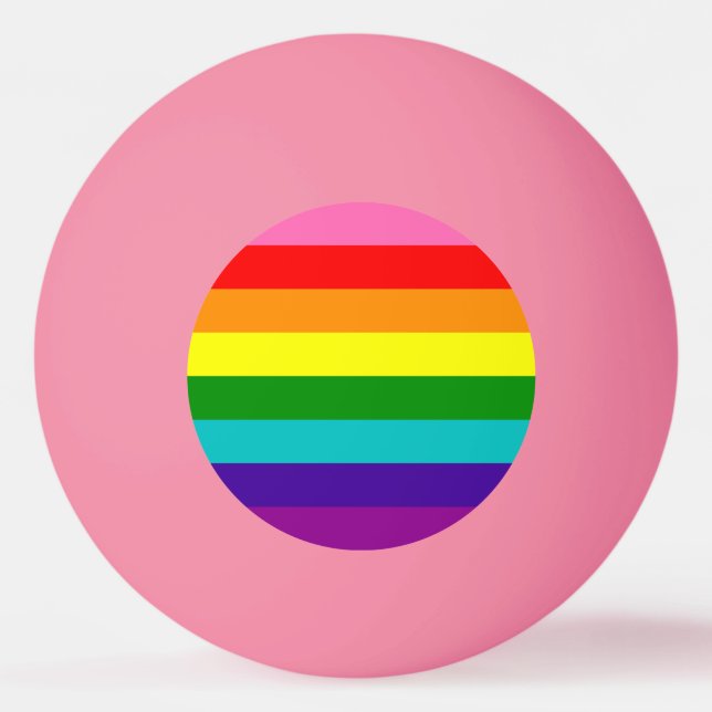 Rainbow LGBT gay flag Ping Pong Ball (Front)