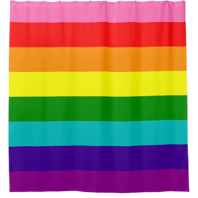 Rainbow LGBT gay flag Shower Curtain (Front)