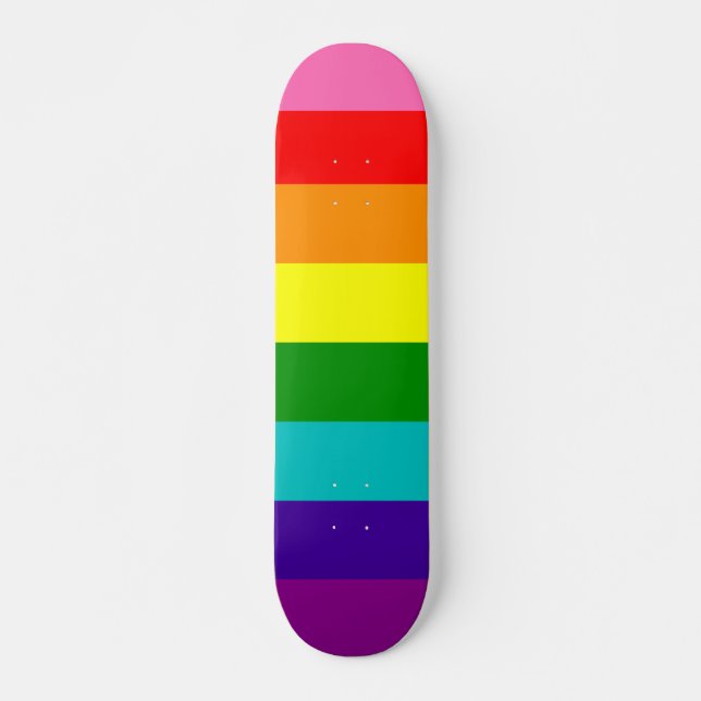 Rainbow LGBT gay flag Skateboard (Front)