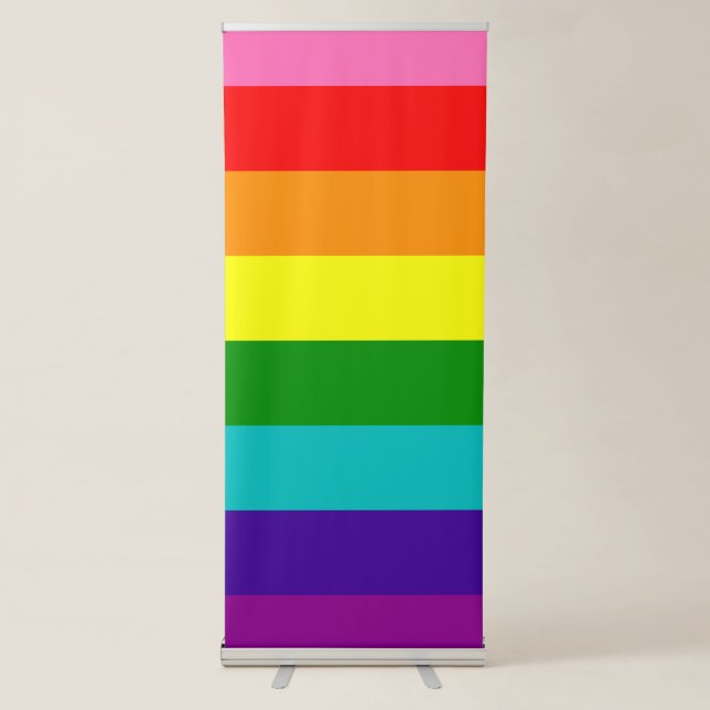 Rainbow LGBT gay flag Vertical Retractable Banner (Front)