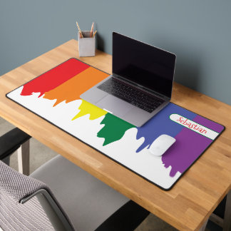 Rainbow LGBT Gay Pride Personalised Desk Mat