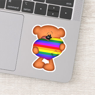 Rainbow LGBT Gay Pride Teddy Bear Love Heart
