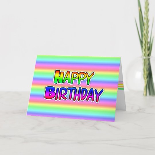 Rainbow LGBT Happy Birthday Card | Zazzle.co.uk