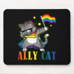 Rainbow Lgbt Lesbian Pride Funny Cat Dabbing Mouse Mat