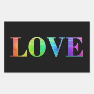 Rainbow LGBT Love Black Colours Stickers