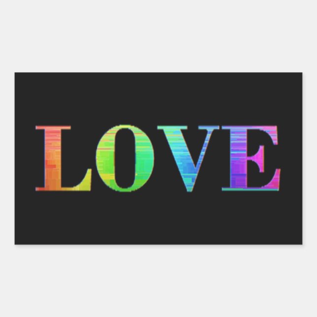 Rainbow LGBT Love Black Colours Stickers (Front)