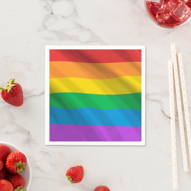 Rainbow LGBT Pride Flag Napkins – LGBTQ+ Party  (Insitu)