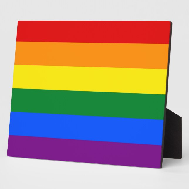 Rainbow LGBT Pride Flag Plaque (Side)