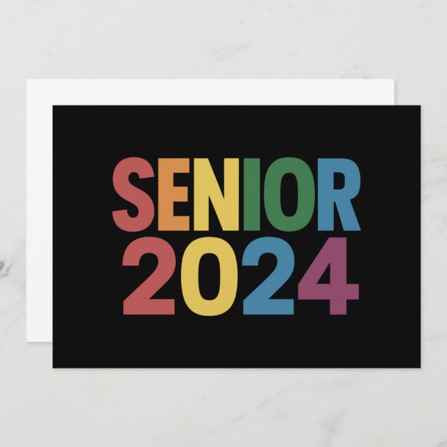 Rainbow LGBT Pride Senior 2024 Graduation Invitation (Front/Back)