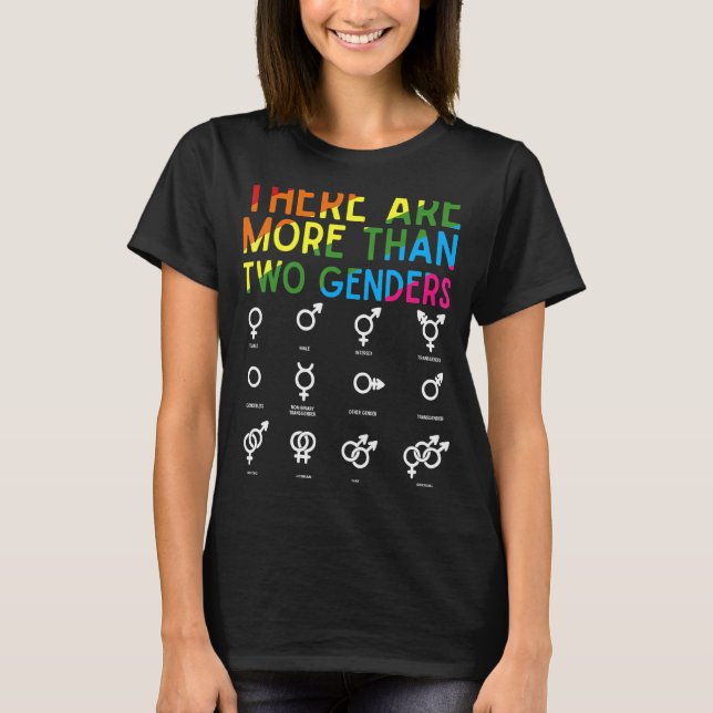 Rainbow Lgbt Pride There Are More Than Two Genders T-Shirt (Front)