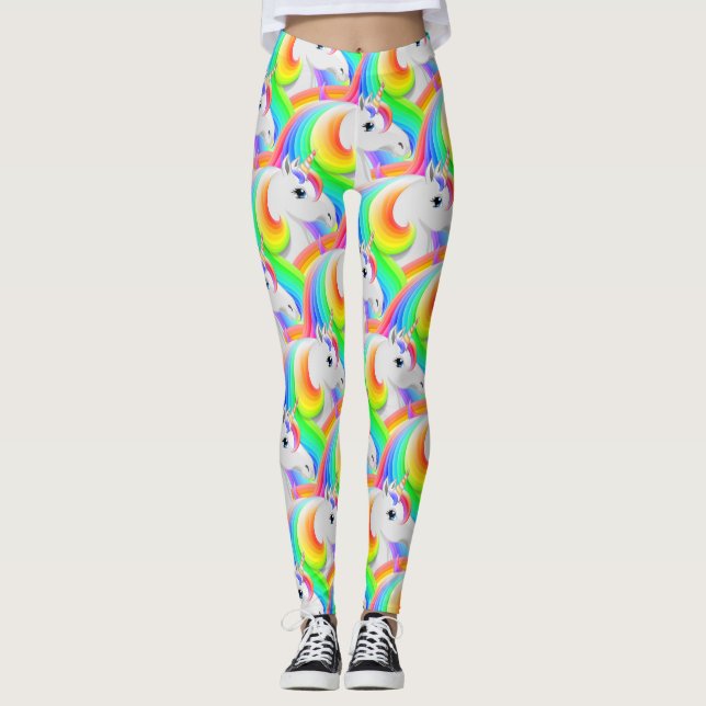 Rainbow LGBT Princess Unicorn Leggings (Front)
