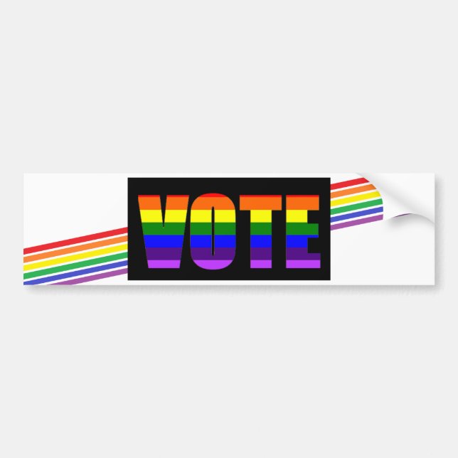 Rainbow LGBT Vote Bumper Sticker (Front)