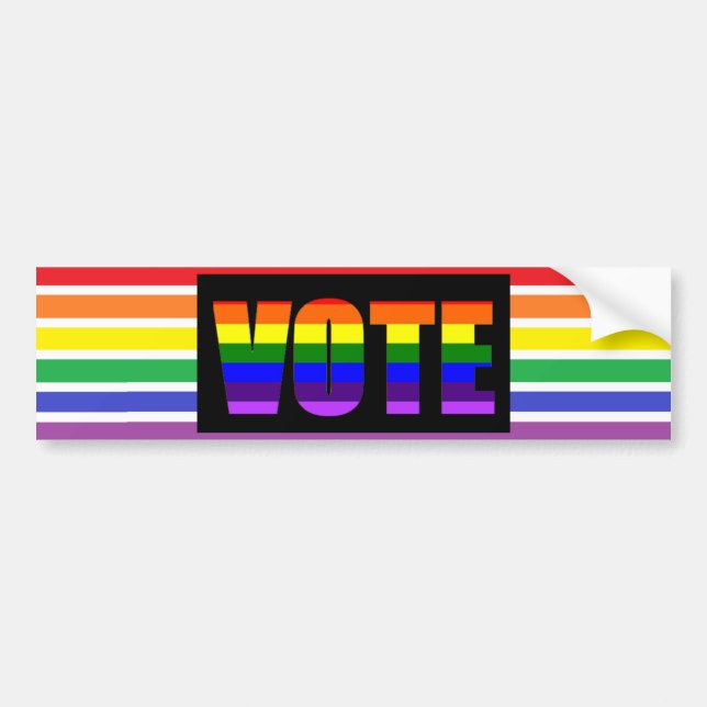 Rainbow LGBT Vote Bumper Sticker (Front)