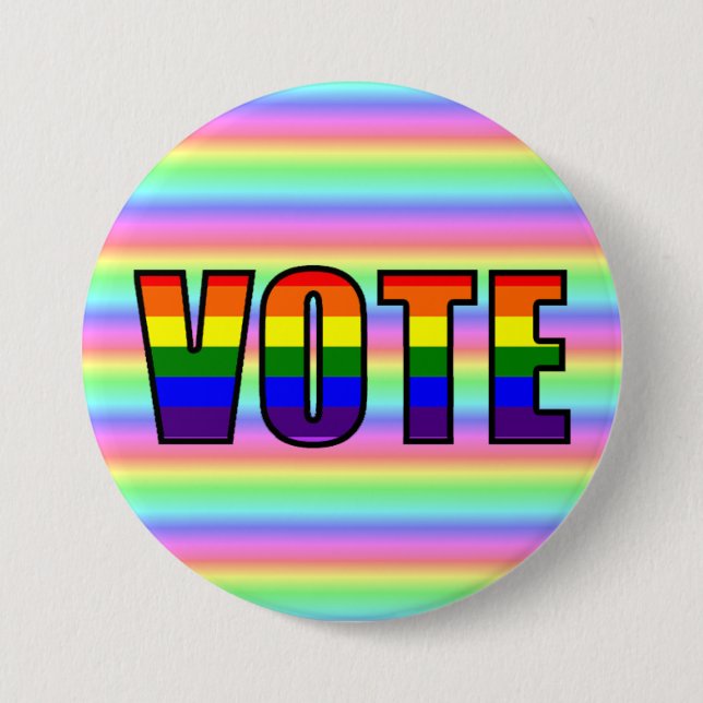 Rainbow LGBT Vote Button (Front)