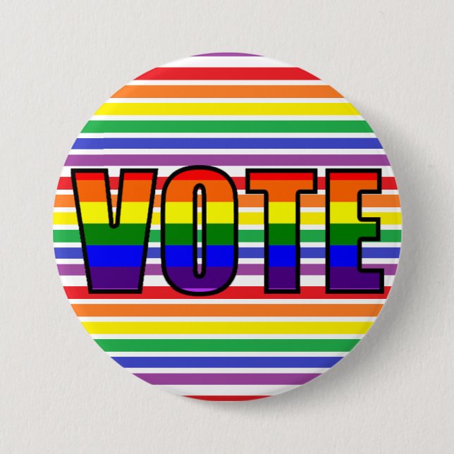 Rainbow LGBT Vote Button (Front)