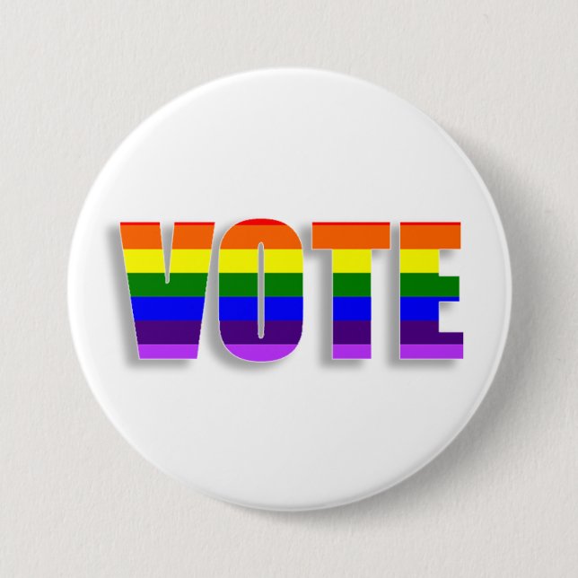 Rainbow LGBT Vote Button (Front)
