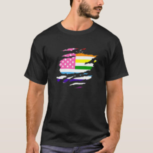 Rainbow Lgbtq American Flag 4th Of July Patriotic T-Shirt