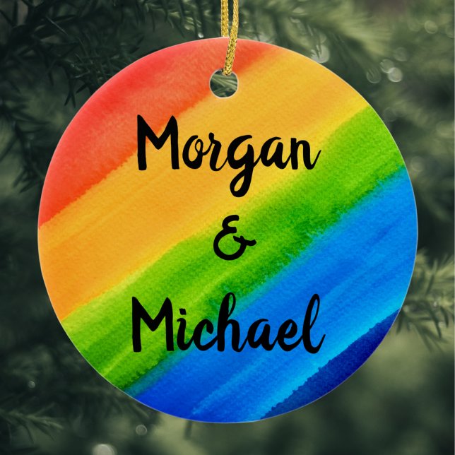 Rainbow LGBTQ Christmas Holiday Ceramic Tree Decoration (Creator Uploaded)