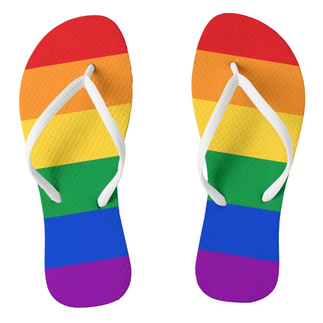 Rainbow LGBTQ Flag Colours Flip Flops (Footbed)