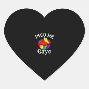 Rainbow LGBTQ Pico De Gayo Gay Pride Flag Salsa Me Heart Sticker