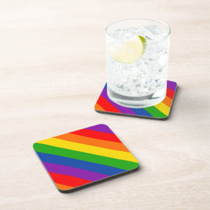 Rainbow LGBTQ+ Pride Flag, Gay Pride Colours Coaster