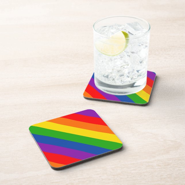 Rainbow LGBTQ+ Pride Flag, Gay Pride Colours Coaster (Right Side)