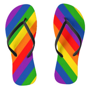 Rainbow LGBTQ+ Pride Flag, Gay Pride Colours Flip Flops