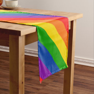 Rainbow LGBTQ+ Pride Flag, Gay Pride Colours Short Table Runner