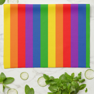 Rainbow LGBTQ+ Pride Flag, Gay Pride Colours Tea Towel