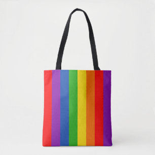 Rainbow LGBTQ+ Pride Flag, Gay Pride Colours Tote Bag